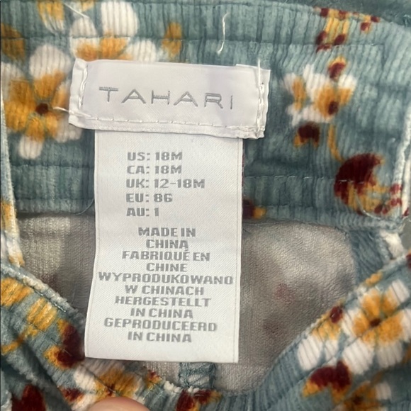 Tahari Blue and White Floral Overalls - Picture 2 of 6